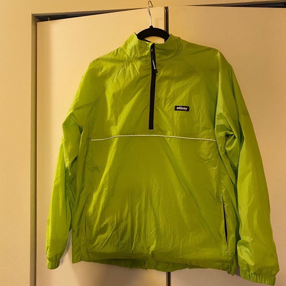 Neon green windbreaker